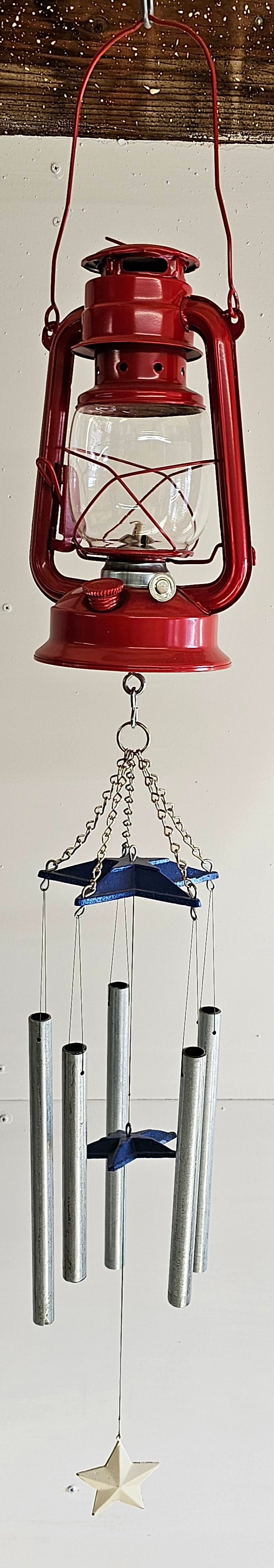 Red, White and Blue Antique Lantern Windchimes