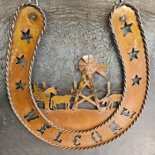 Rustic Western Themed Welcome Horseshoe